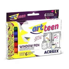 Caneta Para Vidro Window Pen Acrilex - 6 Unidades