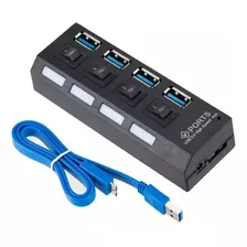 Hub Usb 3.0 De 4 Puertos Con Switch Puerto De Corriente Jwk