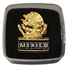 Pin Escudo Nacional Baño De Oro 24 Kt. Emblema México