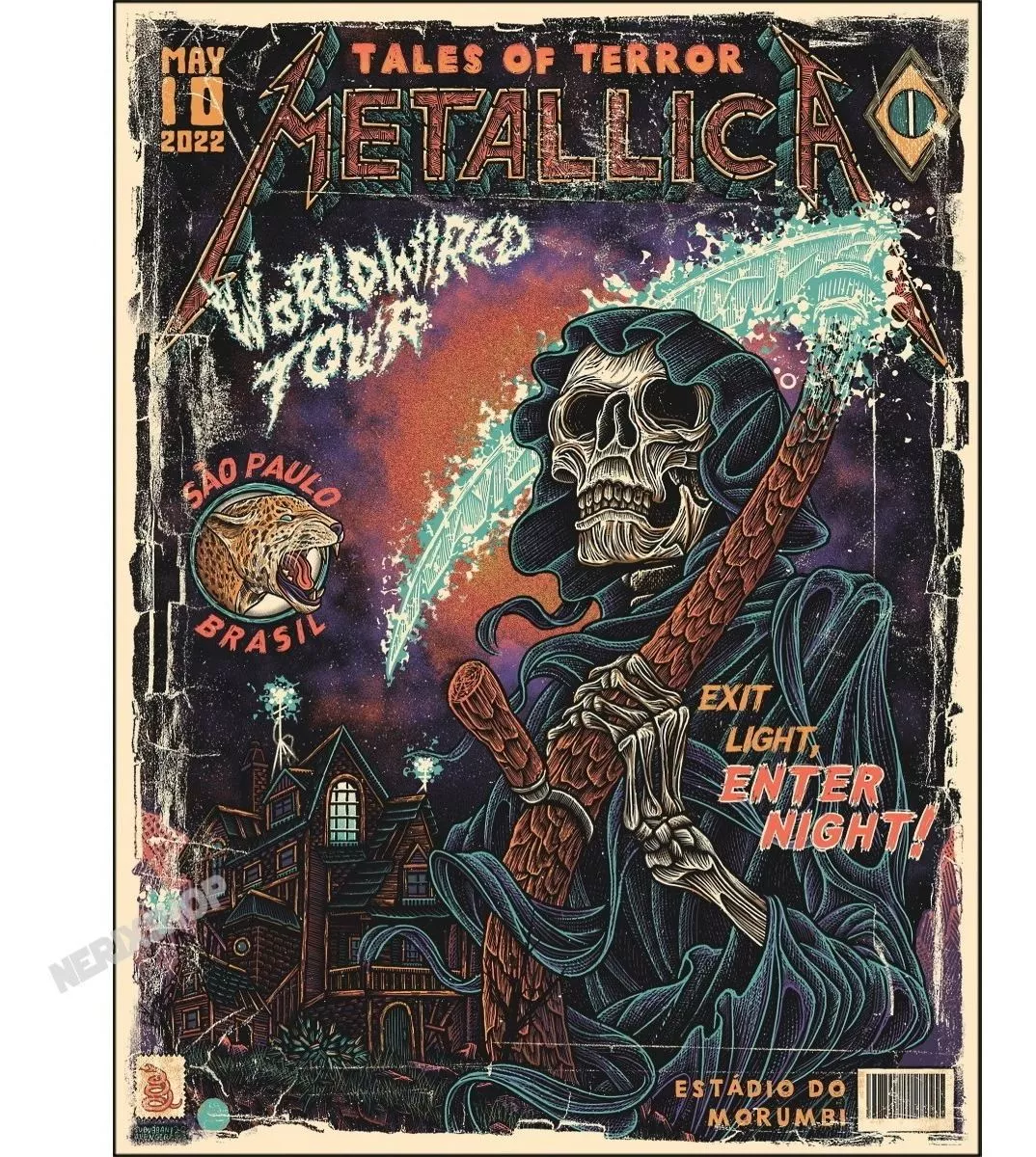 Poster Banda Metallica Rock 60x80cm Show Sao Paulo Brasil