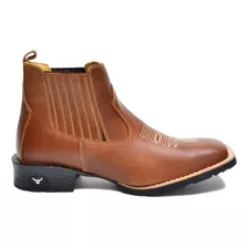 Botas Butinas Masculinas Texana Bico Quadrado Cano Curto 