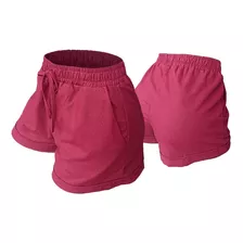 Shortinho Feminino Short Em Linho Cintura Alta Verão Bermuda