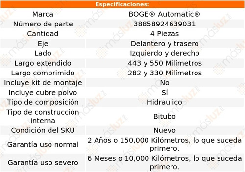 Set 4 Amortiguadores Boge Sundance Fwd L4 2.5l 88 Al 94 Foto 2