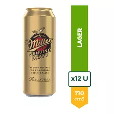 Cerveza Miller Genuine Draft Lata 710ml Pack X12 La Barra