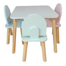 Mesa Quadrada C/3 Cadeira Infantil Picole
