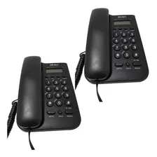 Paquete De 2 Teléfonos Alambricos Con Bloqueo De Llamadas Color Negro