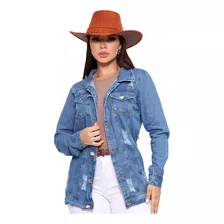 Max Jaqueta Jeans Feminino Cowgirl Rodeio Moda Country