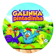 Painel Festa Redondo, Galinha Pintadinha, 3d Sublimado 1,50