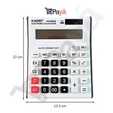 Calculadora Kadio Kd-8825b 12 Digitos Multifuncion Color Blanco Y Negro