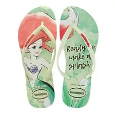 Sandália Havaianas Slim Princess Disney Ariel Branca De Neve