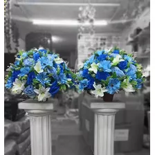 2x Arranjo De Mesa Para Festas E Casamento Azul