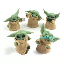 Boneco Baby Yoda Bebê Grogu Star Wars Mandalorian Kit 5 Pçs