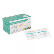 100 Lenços Umedecido Swab Álcool 70% Assépsia 6x3cm Uniqmed