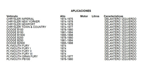 Caliper De Freno Delantero Izquierdo Dodge W100 Pickup 1974 Foto 7