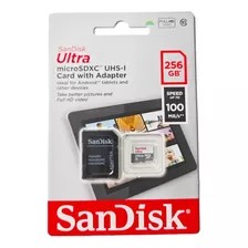 Cartão Memória Sandisk 256gb 100mb/s Full Hd Ultra Classe 10