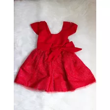 Vestido Natal Com Saia De Tule Glitter (6-24 Meses)vermelho 