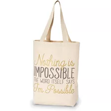 Mud Pie  n Lona Bolsa-nothing Es Imposible Artes Y Manuali