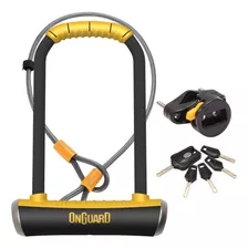 Candado U Lock Onguard 8000 + Cable Alargador 8044 Bicicleta