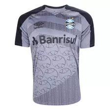 Camisa Masculina Oficial Grêmio Umbro Treino 2022 Cinza