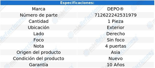 Calavera Ext Der S/foco Para Hyundai Grand I10 18-20 Depo Foto 4