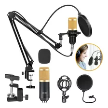 Kit Microfone Condensador Profissional Estúdio Bm800 Suporte
