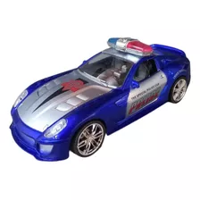 Carrinho Carro Controle Remoto Policial 7 Funções Brinquedo Cor Azul