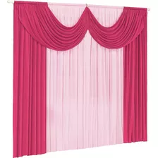 Cortina Paris 3 00 X 2 80 Para Sala Ou Quarto Cor Pink/rosa