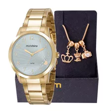 Relógio Feminino Analógico Mondaine + Pulseira Berloques