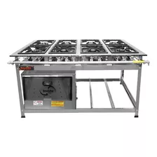 Fogão Em Inox 8 Bocas 30x30 Baixa Pressão C/ 1 Forno Invicto