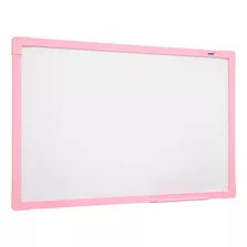 Quadro Lousa Branco Uv Soft Colors 80x60 Moldura Rosa Stalo