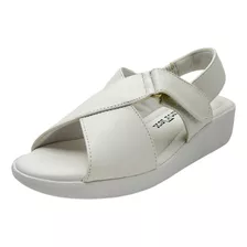 Sandalias Con Velcro Euroflex Para Dama Relax Branco 39302