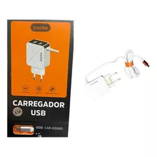 Carregador Com 2 Usb 3.1a V8 Rápido Basike Anatel G5062