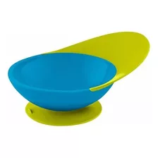 Bowl Plato Hondo Infantil Con Base De Succión Boon Color Azul/verde