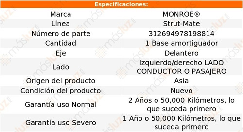 (1) Base Amortiguador Strut-mate Izq/der Del Tracer 97/99 Foto 3