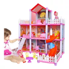 Casa De Muñecas Para Niñas En Miniatura Con Muebles