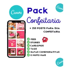 Pack Confeitaria +300 Artes 100% Editáveis No Canva + Bônus
