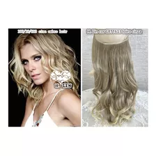 Aplique Mágico Cabelo Invisível Tiara Fio 85h16 Loiro Luzes