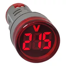 Voltímetro Digital 22mm 20-500vca Vermelho
