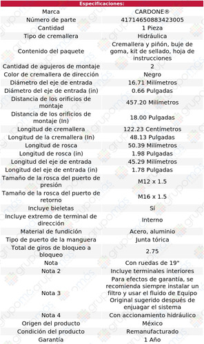 1 Cremallera Hidrulica Terrain V6 3.6l 13 Al 17 Reman Foto 5