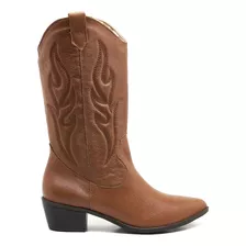 Botas Via Marte Texanas Cuero Vacuno Mujer Caña Alta 237307