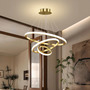 Lustre Led Sala Moderno 60w, 3 Arcos Pendente Luminária Teto 127/220v Dourado