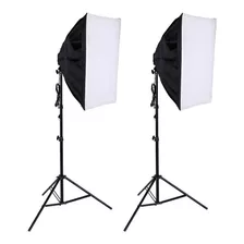 Combo 2 Un Softbox 50x70 C/ Bocal Único E-27 Luz Continua