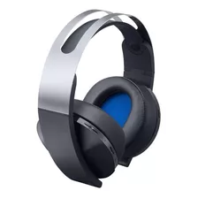 Fone De Ouvido Over-ear Gamer Sem Fio Playstation Platinum Preto E Prateado