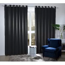 Cortina Corta Luz 80% Tecido 1,80 X 2,70 Cor Preto