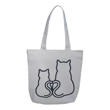 Bolsa Gato Casal Ecobag Sacola Geek 100% Algodão