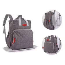 Mochila Pañalera Bebé Bolso Maternal Elegante Gris /m. O.