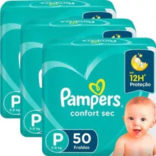 Kit Fralda Descartável Pampers Confort Sec P Com 150 Unidade