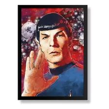 Quadro Star Trek Pop Arte Spock Vida Longa Poster A3