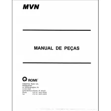 Manual De Peças Torno Imor Mvn I,ll,lll E Iv