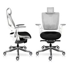 Silla De Escritorio Online Madagascar Ergonómica Blanca Con Tapizado De Tela